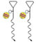 2 x Portable Metal Screw In Ground Stake Pet Lead Holder Pole 42cm