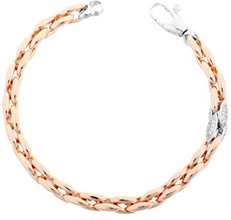 Orphelia Damen-Armband Silber vergoldet rhodiniert Zirkonia weiß Brillantschliff 20 cm-ZA-7159