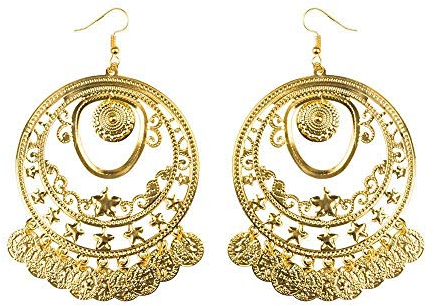 Boland 64485 - Ohrringe Belly Dance, Ohrhänger, Ohr-Schmuck, Modeschmuck, Accessoire, Kostüm, Karneval, Themenparty, Mottoparty