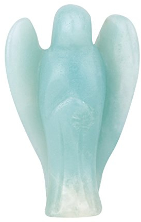 Morella Edelstein Amazonit Engel Glücksbringer Schutzengel zum Mitnehmen 3,5 cm in Samtbeutel