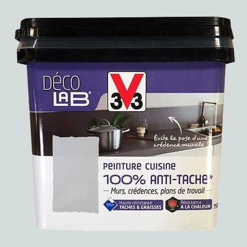 V33 Déco LAB Peinture Cuisine 100% Anti-Tâche Manganèse 0,75 L