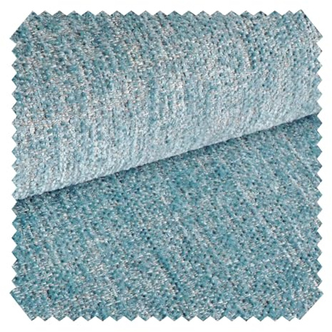novely® exquisit TESSANO - Samtweicher Chenille-Polsterstoff in 3D-Optik - Schwer Entzündbarer Möbelstoff - Pflegeleichte Meterware 1lfm | Farbe: 12 Himmelblau