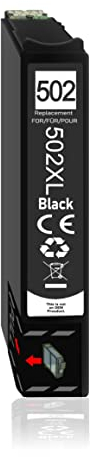 502 XL Druckerpatrone Kompatibel/Ersatz für Epson 502XL Epson Expression Home XP-5100 XP-5105 XP-5150 XP-5155 Workforce WF-2860 DWF WF-2865 DWF WF-2880 DWF (1erBK)