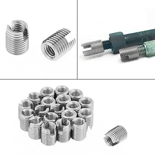 20pcs Insert de filetage de vis auto-taraudé en métal Réparation hélicoïdale M4×8mm Set