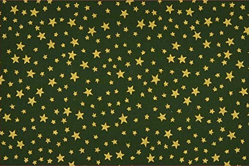 Fabrics-City GRÜN Weihnachten Baumwollstoff Sterne Bedruckt Baumwolle Stoff Stoffe, 5020 (Grün)