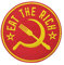 Cute-Patch Aufnäher Eat The Rich, bestickt, zum Aufbügeln oder Aufnähen, Motiv: kommunistischer Hammer und Sichel, Russland, Sowjetunion-Flagge, 8,9 cm