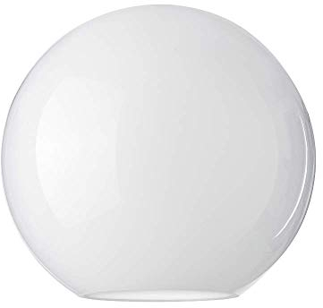 LUMIS Glass Pendant Globe Lampshade for Ceiling/Wall/Table/Floor Lights, 20.0cm Diameter (8”), Light Fitting Hole: 3.1cm, White, Two Holes