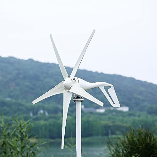 600 W, 500 W, 400 W, turbina eólica, generador Kit 12 V, 24 V, 48 V para carga doméstica marina farolas de jardín 5/6 aspas con controlador de carga MPPT (24 V, 500 W / 5 palas)