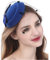 QUUPY Fascinator für Damen, Retro-Stil, Wolle, mit Schleife, Kunstperlen, Schleier und Clip, für Hochzeit, Teeparty usw., blau, Einheitsgröße