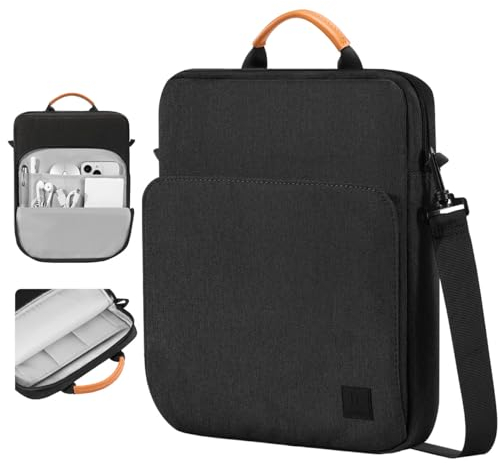 Dadanism 13 Borsa per Tablet con Tracolla Compatibile con iPad Pro 13 M4 2024, iPad Air 13 M3 M2, iPad Pro 12,9, Galaxy Tab S10+ Plus/S9 FE+ Plus/S9+ Plus 12,4, Tab P12 12,7, Nero+Grigio