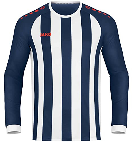 JAKO Kinder Trikot Inter (Langarm), Navy/Weiß/Flame, 164