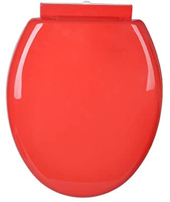 Wttfc Abattant WC Ovale Rouge, Duroplast, Antibactérien, Frein De Chute, Clipsable, Ergonomique, Robuste