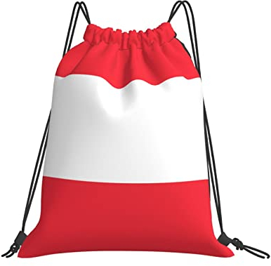 843 Tunnelzug Gymsack, Österreich Flagge Turnbeutel wasserdichte Schuhbeutel Erwachsene Stoffbeutel, Für Reisen, Schwimmen, Strand