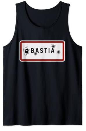 Panneau Entrée Ville Bastia Criblé de Balles Souvenir Corse Débardeur