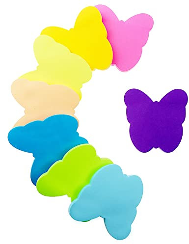 Sticky Notes, 560Sheets 8 Colors Butterfly Shape Self Sticky Notes Pad, Bright Post Stickies, Super Sticky Notes Pad, Colour Sticky Notes for Office Home School Meeting(76mmx76mm)