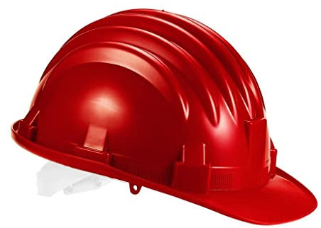 Elmetto di protezione omologato casco da lavoro per cantiere secondo le direttive europee CEE-PREN 397 (Rosso)