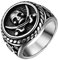 JewelryWe Bague Homme Acier Inoxydable,Bague Vintage Punk avec Motif Crâne et Couteau de Pirate,Anneau de Biker Homme