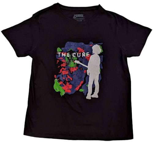 The Cure T Shirt Boys Dont Cry Band Logo Nouveau Officiel Femme Skinny Fit Noir Size M