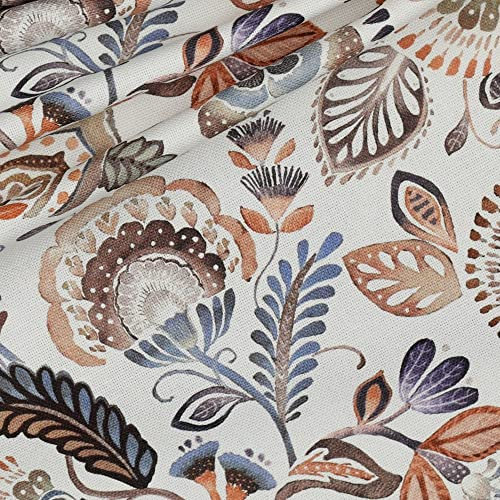 Baumwoll Canvas PAISLEY | offwhite-salmon | Ökotex | ab 50 cm