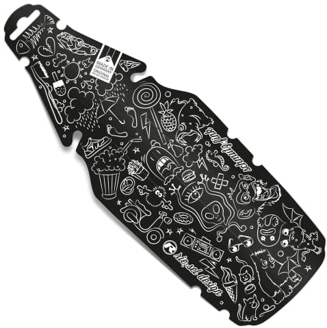 Riesel Design® - schmutz:Fink Schutzblech Kinderfahrrad/Spritzschutz für Kinder Fahrrad oder Mountainbike/Mudguard für Jungen & Mädchen - Werkzeugfreie Montage am Sattel - Doodle