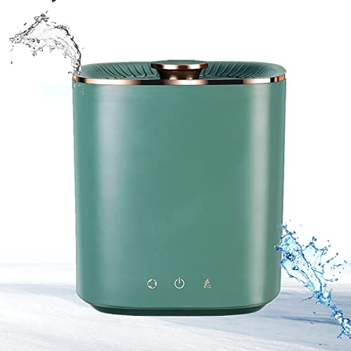 Samnuerly Mini Machine à Laver pour Beauty Blender 2.5L Turbine Mini Machines à Laver avec Lumière Bleue pour Vêtements de Voyage à Domicile,Blanc-Ozone (Vert Ordinaire)