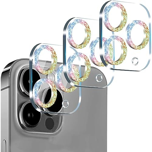 IOPYKKOA 3 Stück Kamera Schutzglas Kompatibel mit iPhone 13 Pro/iPhone 13 Pro Max Kameraschutz [Schnelle Installieren] Kratzfest, 9H Härte, HD-Klar, kompletter Schutz(Farbe)