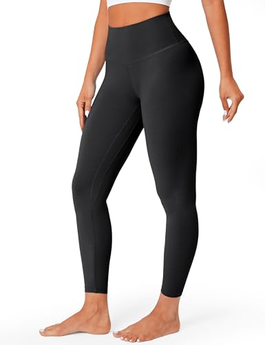 BAYDI Leggings Damen High Waist Sport Leggings Naked Feeling Blickdicht Gym Leggings für Yoga, Jogging, Sport und Outdoor Schwarz - 25 Inches
