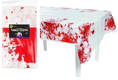 SRV Hub Halloween blutige rote Tischdecke - 178 x 132 cm | Gruseliges Halloween-Partyzubehör | wasserdichte blutige Tischdecke Dekorationen für Partys im Freien