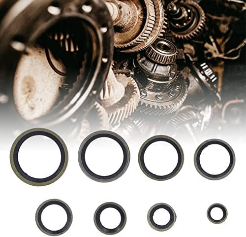 Bonded Seal Dowty Washer 110pcs, Engine Sump Plug Washer Oil Seal Washer M6 M8 M10 M12 M14 M16 M18 M20 Engine Seal Flat Ring Gasket Fastener O Rings Rubber Assorted Seal Kit