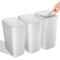 Kssvzz 3er Set Mülleimer Bad mit Deckel, 10L Badezimmer Mülleimer aus Kunststoff, Modern Abfalleimer für Schlafzimmer, Küchen, Büro, WC (Weiß)