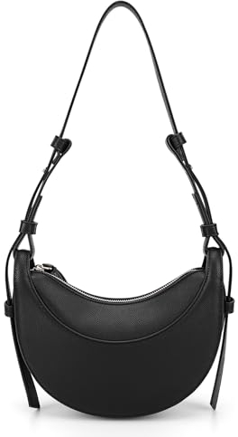 DKIIL NOIYB Halbmond Tasche Damen Kleine Handtasche Y2k Tasche Leder Moderne Crossbody Bag Hobo Bag Damen Kleine PU Dumpling Umhängetasche ketteTote Bag Aesthetic Half Moon Bag mit Zwei Verstellbaren