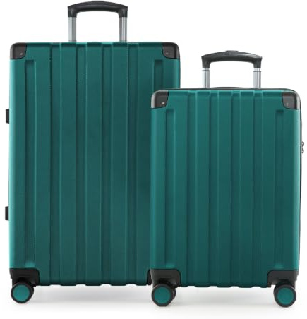 Hauptstadtkoffer Q-Damm - 2er Kofferset, Trolley-Set, TSA, Rollkoffer, Reisekoffer, (S & M), Aquagrün