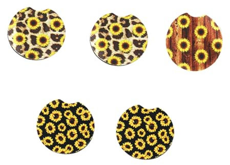 Cabilock 5 Piezas Taza Portavasos De Neopreno Alfombrilla para Vehículo Cork Coaster Vehículo Copa Copa De Bebida Posavasos Portavasos De Coche Esteras Portavasos Auto Bebidas