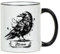 Fördeblau Hugin und Munin Odin-Raben Becher, Nordische Mythologie Keramiktasse, 330ml – Perfekte Geschenkidee für Wikinger-Fans