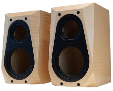 Craftsmen Customized One Pair 8 Inch Two-Way Birch Plywood Empty Cabinet Box HiFi Bookshell Speaker DIY Louderspeaker (Veneer 2)