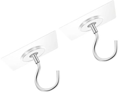 antianzhizhuang Self Adhesive Stainless Steel Ceiling Hooks - Heavy Duty, 5/8/10pcs, For Kitchen, Bedroom, Home Office, Hanging Plants