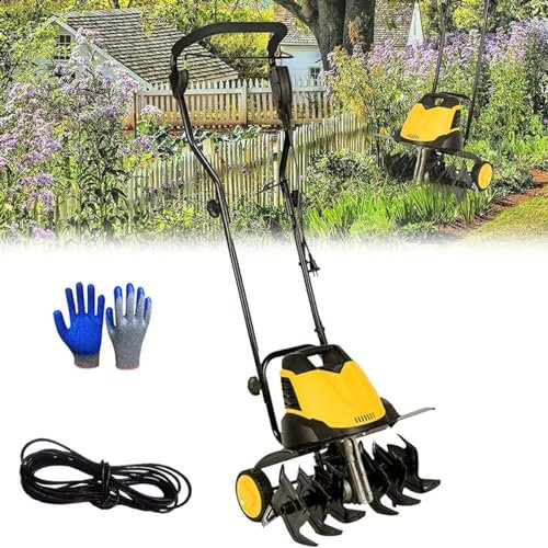 JODAIS Motobineuse électrique, cultivateur rotavateur 2400 W, 6 Lames, Profondeur de Travail 22 cm, Largeur de charrue 45 cm, houe à Moteur Rotatif Pliable, pour pelouse, Potager