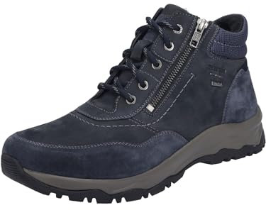Josef Seibel Herren Schnürstiefeletten Leroy 57,Weite H (Weit),Wechselfußbett,wasserdicht,uebergangsschuhe,Indigo,49 EU