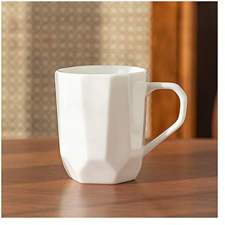 Taza Taza de café de cerámica Diseño de Superficie de Corte Blanco 10.1 Oz Taza de té Hecha a Mano Festival de cumpleaños Regalos de Compromiso de Navidad