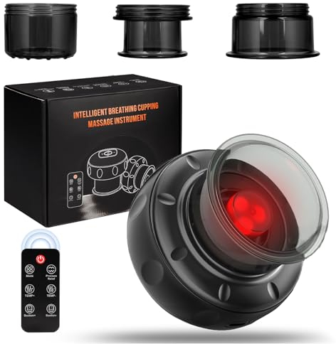 Fanximan Schröpfgerät Elektrisch, Infrarot Elektrisches Schröpfmassagegerät, Cupping Set mit 3 Vakuum Schröpfköpfe und Fernbedienung, Smart Cupper Guasha Vakuum Schröpfer