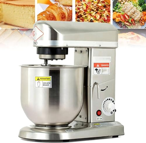 Batidora de masa comercial, Batidora de masa en espiral,Batidora de alimentos comercial, con gancho para masa, batidor, batidor y tazón para panadería, pizzería, restaurante,10L