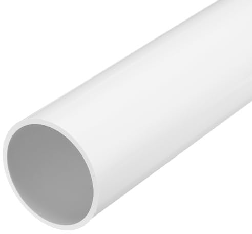 sourcing map 3 Inch PVC Rigid Tube Round Pipe 67.8mm ID 75mm OD 500mm White High Impact for Water Pipe, Crafts, Decoration, Cable Sleeve