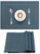 JEMIDI 4er Set Tischset mit Hohlsaum - 4 Tischsets aus Baumwolle - 4X Platzdeckchen Platzset aus Leinenoptik Stoff - Tisch Sets Platzsets Placemats - Blau