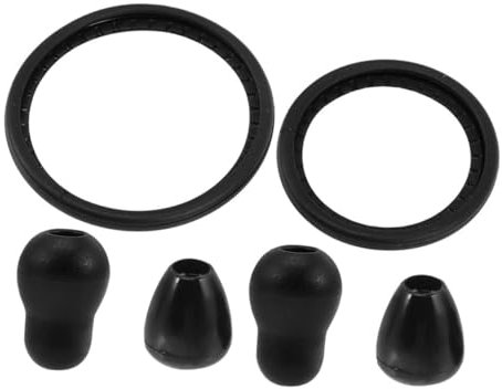 COSMEVIVI 2 Sätze Zubehör für Stethoskope Ohrstöpsel Austausch der Stethoskopmembran Stethoskop Ersatzteile Stethoskop-Membranabdeckung Stethoskop-Kit Stethoskop-Glockenabdeckung Sport Black