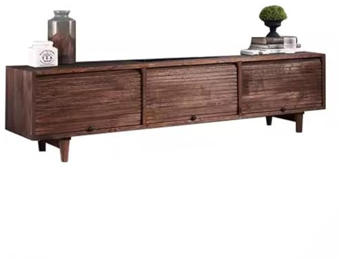 TV-Schrank Für Kleine Wohnungen Kompakte TV-Ständer Mit Stauraum TV-Schrank Mit Rolltüren Braune TV-Standschränke TV-Ständer Als Wohndeko(150 * 36 * 45cm)