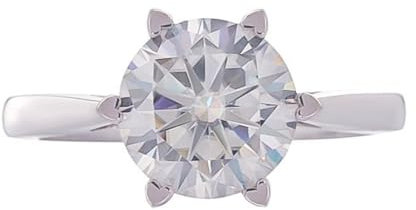 Wycian Promise Ring Men, Weissgold Ring Frauen 18K Größe 63 (20.1) Moissanit Rundschliff D Farbe Personalisiert Für Hochzeit