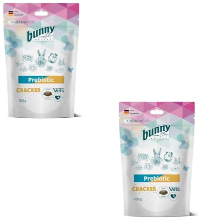 Bunny Nature Prebiotic Cracker | Doppelpack | 2 x 100 g | Ergänzungsfuttermittel für Zwergkaninchen & Nagetiere | Mit Inulin