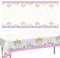 MORAINJAY Rose Nappe Vaisselle Anniversaire à Thème Licorne pour Filles,137x274cm Nappe en Plastique Réutilisable,Imperméable, Antitache,Idéal pour Fêtes d'Enfants,Table Décoration Joyeuse