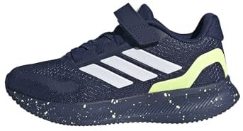 adidas Unisex Kinder Runfalcon 5 Kids Shoes, Dark Blue/FTWR White/Hi-Res Yellow, 35 EU