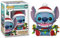 Funko Holiday Stitch + Pop Protector: Lilo & Stitch Pop! Figura de vinilo de Disney (juego de regalo incluido con caja protectora de la marca ToyBop) (puntada con cadena de luces de colores y sombrero